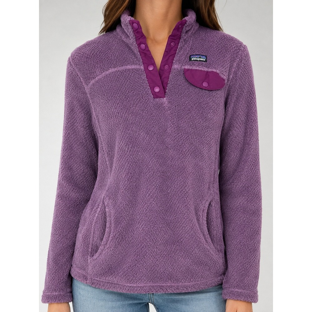 Patagonia Re-Tool Snap-T Girls XL 14 Womens S Purple Fleece Jacket Sweater